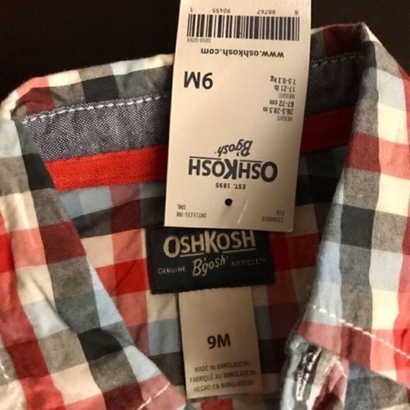 Oshkosh boy  button down size 9months​​ - Picture 2 of 4